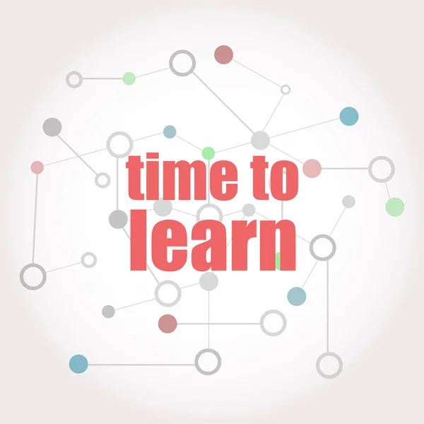 Texto Tiempo Para Aprender Concepto Educativo Líneas Conectadas Con Puntos —  Fotos de Stock