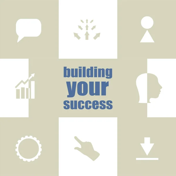 Text Building Your Success Business Concept Infographic Elements Business Icon — Stock Photo, Image