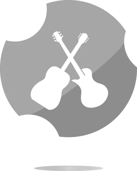 Kytara Webové Ikony Tlačítko Izolované Bílém — Stock fotografie