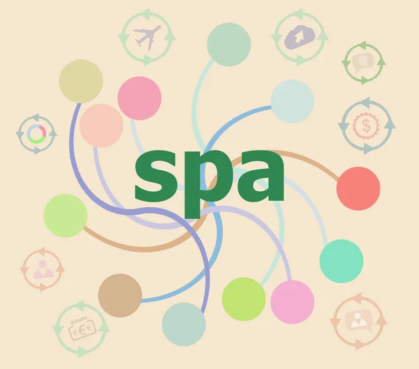 Text Spa Digital Background Health Concept Futuristic Graphic User Interface — Stock Photo, Image