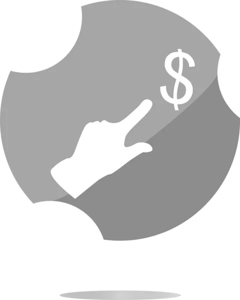 Oss Dollar Och Människor Hand Webben Ikon Isolerad Vit Bakgrund — Stockfoto
