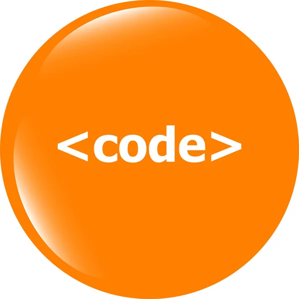 Code Sign Icon Programming Language Symbol Circles Buttons — Stock Photo, Image