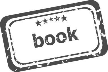 kitap grunge kauçuk damgası beyaz arkaplanda izole