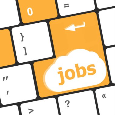Jobs ile bilgisayar klavyesi anahtar - iş konseptini girin