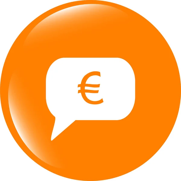 Webová Ikona Cloudu Znaménkem Euroeur — Stock fotografie