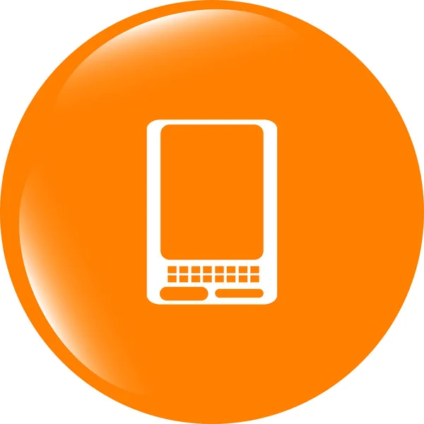 Webb Ikon Knapp Med Smarttelefon Trendig Platt Stil Tecken Isolerad — Stockfoto