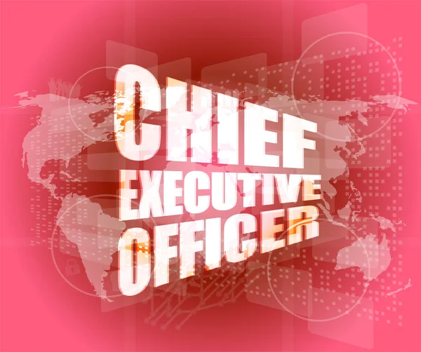Chief Executive Officer Words Digital Screen Background World Map — Stock Photo, Image