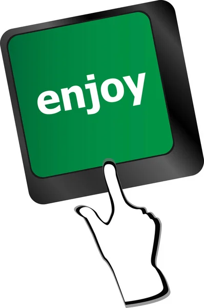 Enjoy Word Keyboard Key Notebook Computer Button — Stock Photo, Image