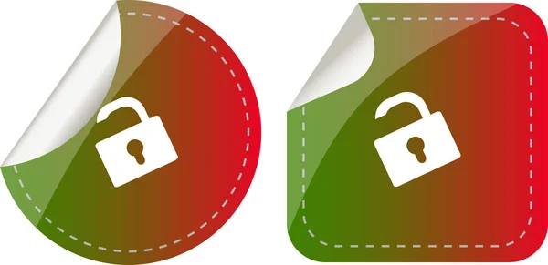 Stickers Set Isolated White Padlock Security Concept — Stock Photo, Image