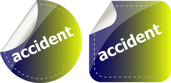 Accident Stickers Set White Icon Button — Stock Photo, Image