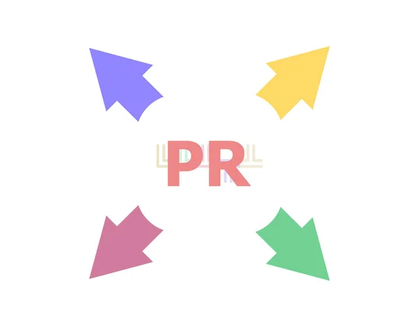 Text Public Relations Advertising Concept Arrow Word — Stock Photo, Image