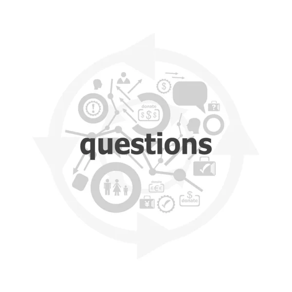 Preguntas Texto Sobre Fondo Digital Concepto Educativo Icono Conjunto Botones — Foto de Stock