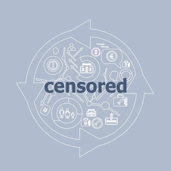 Text Censored Social Concept Icon Button Set — Stock Photo, Image