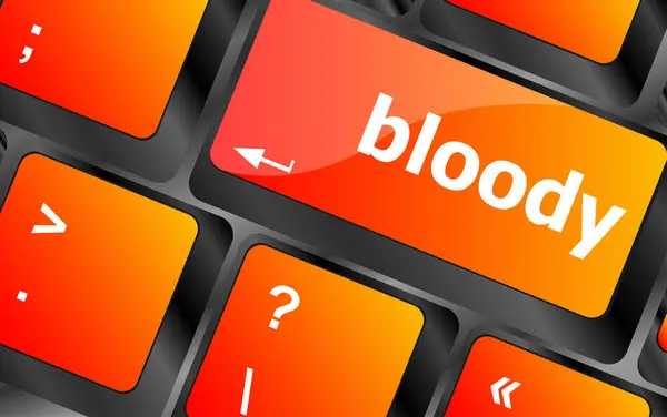 Bloedige Knop Computer Toetsenbord Sleutel — Stockfoto