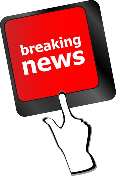 Breaking News Button Computer Keyboard Key — Stock Photo, Image