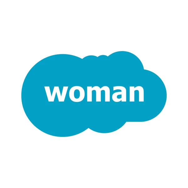 Woman Word Abstract Blue Speech Bubble Isolated White Background Woman — Stock Photo, Image