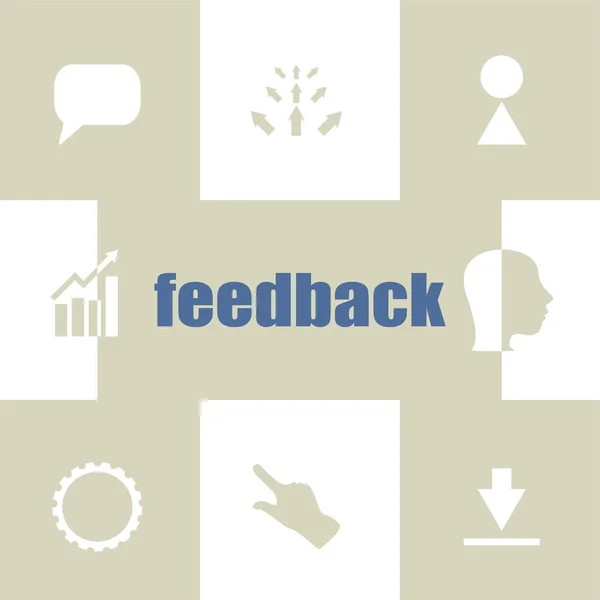 Feedback Texto Conceito Elementos Infográficos Conjunto Ícone Negócios — Fotografia de Stock