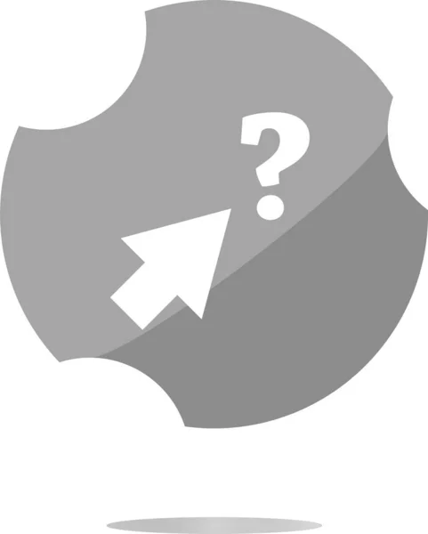 Przycisk Komputera Strzałką Znakiem Zapytania Ikona Sieci Web Izolowana Białym — Zdjęcie stockowe