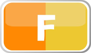 Web tuşundaki F harfi. Web simgesi logo tasarımı şablon elementleri