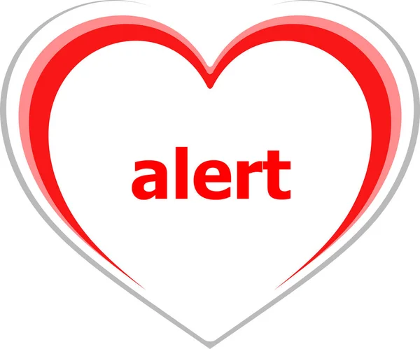 Text Alert Security Concept Love Heart Icon Button Web Services — Stock Photo, Image