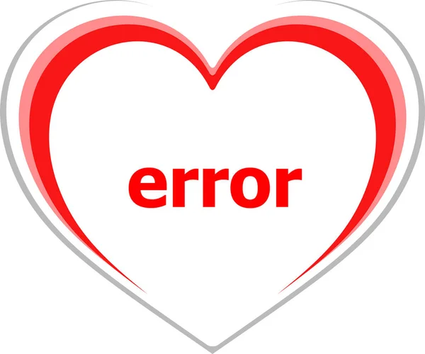 Chyba Textu Web Design Koncept Tlačítko Love Heart Pro Webové — Stock fotografie