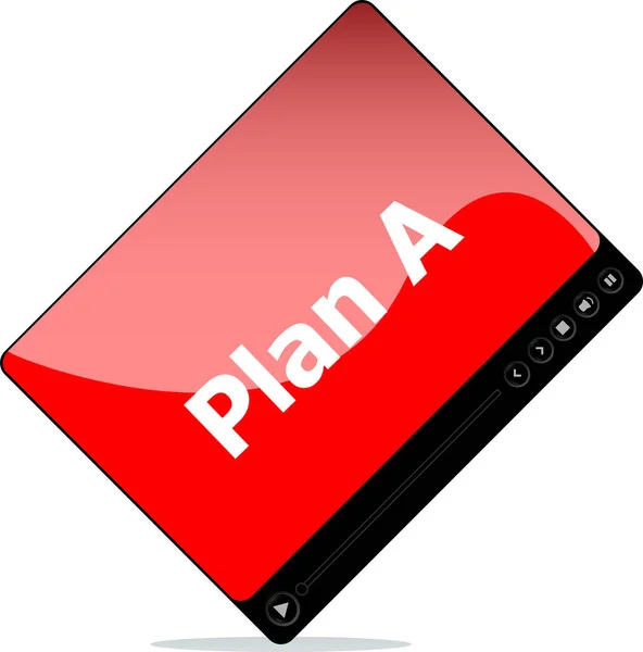 Video Media Player Web Plan Word Изолированные Белом — стоковое фото