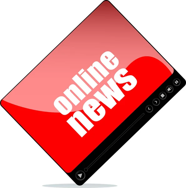 Lettore Video Web Con Notizie Online Parola — Foto Stock