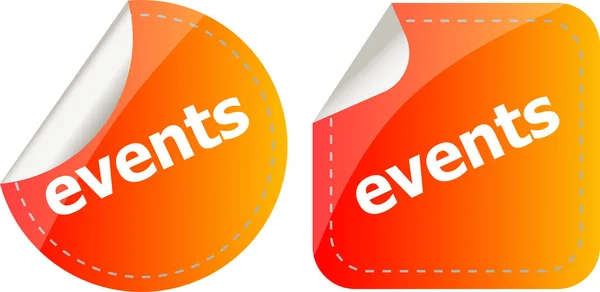 Events Stickers Set Icon Button Set Isolated White — Stock Photo, Image