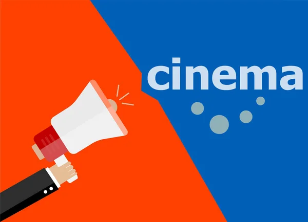 Cinema Hand Holding Megaphone Flat Style — Stock Photo, Image