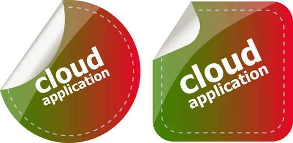 Cloud Application Stickers Label Tag Set Isolated — Stock Photo, Image