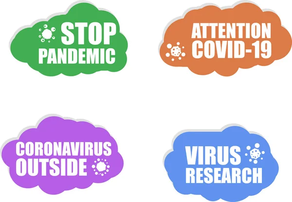 Ikona Koronaviru Zastavit Pandemickou Ikonu Venku Koronavirus Covid Pozor Výzkum — Stock fotografie