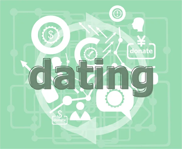 Text Dating Sozial Und Bildungskonzept Infografische Vorlage Flaches Design Webgrafik — Stockfoto