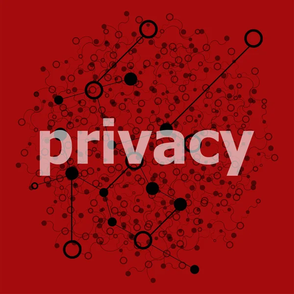 Text Privacy Security Concept Abstract Geometric Background Lines Circles Dots — Stock Photo, Image