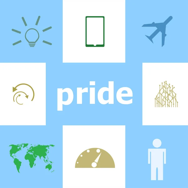 Írj Pride Nak Információs Koncepció Infografikai Elemek Ikonkészlet — Stock Fotó