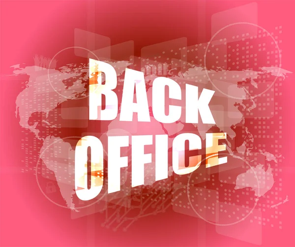Слово Back Office Цифровому Сенсорному Екрані — стокове фото