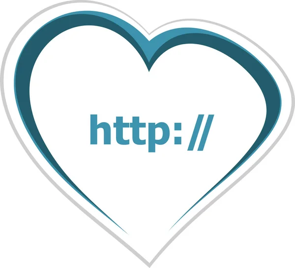 Text Http Web Design Concept Love Heart Icon Button Web — Stock Photo, Image