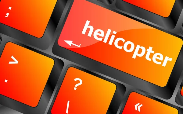 Helikopterwort Auf Computer Tastatur Taste — Stockfoto