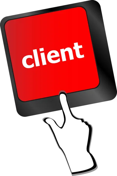 Customers Service Concept Button Modern Computer Keyboard Word Clients — Stock Photo, Image
