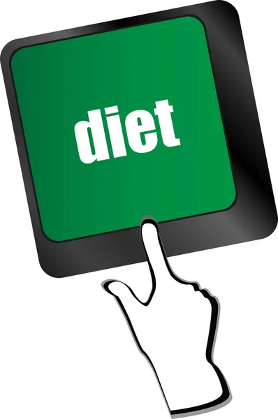 Hälsa Diet Knapp Datorn Tangentbord — Stockfoto