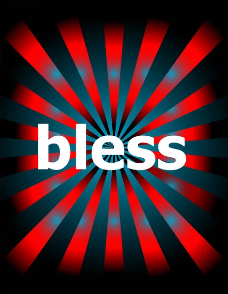 Text Bless Social Concept Abstract Background Red Blue Rays — Stock Photo, Image