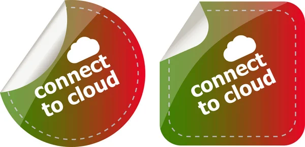 Stickers Label Set Business Tag Connect Cloud Word — Stock Photo, Image