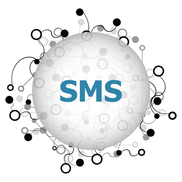 Text Sms Webdesign Konzept Abstrakter Hintergrund Mit Verbindungspunkten Und Linien — Stockfoto