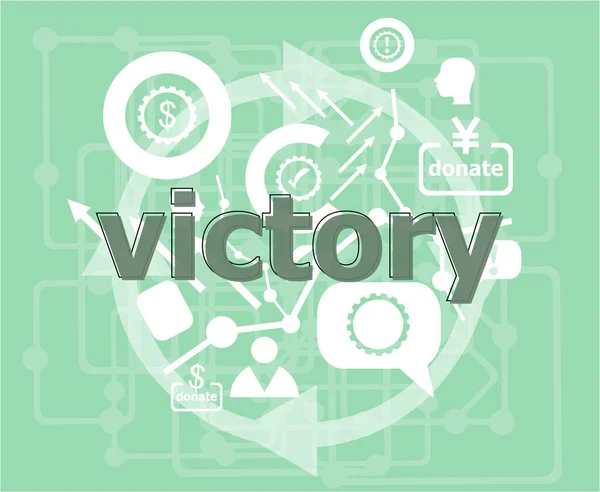 Text Victory Business Concept Infographics Collection Icons Web Development User — Stock Photo, Image