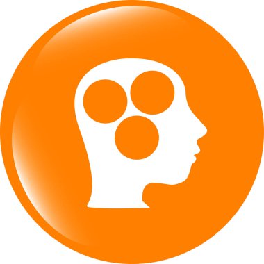 Fikir çemberi parlak ikonu. Düz işaret beyaz arkaplanda izole edildi