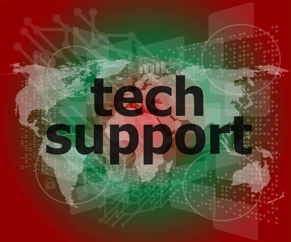 Tech Support Tekst Digitaal Touchscreen Business Concept — Stockfoto