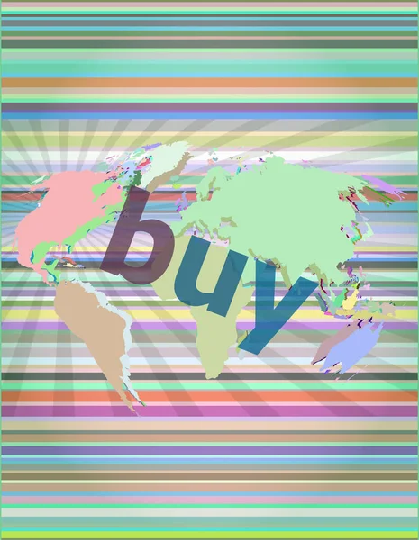 Купи Слово Купить Цифровом Экране Бизнес Концепция — стоковое фото