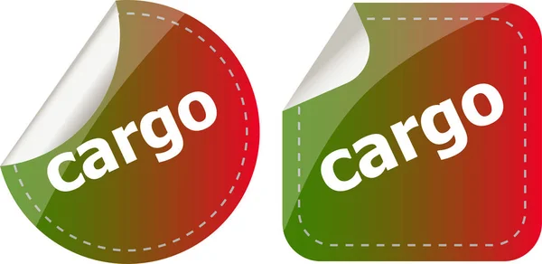Cargo Word Stickers Set Web Icon Button — Stock Photo, Image