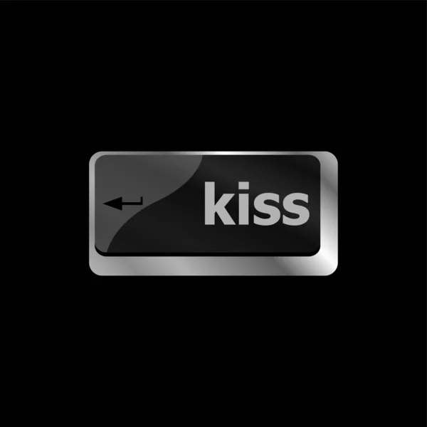 Key Word Kiss Computer Keyboard — Stock Photo, Image