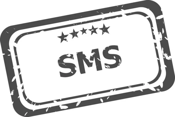 Sms Grunge Stempel Gumowy Izolowany Białym Tle — Zdjęcie stockowe