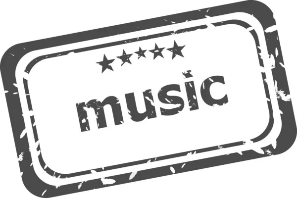 Music Grunge Rubber Stamp Isolated White Background — Stock Photo, Image